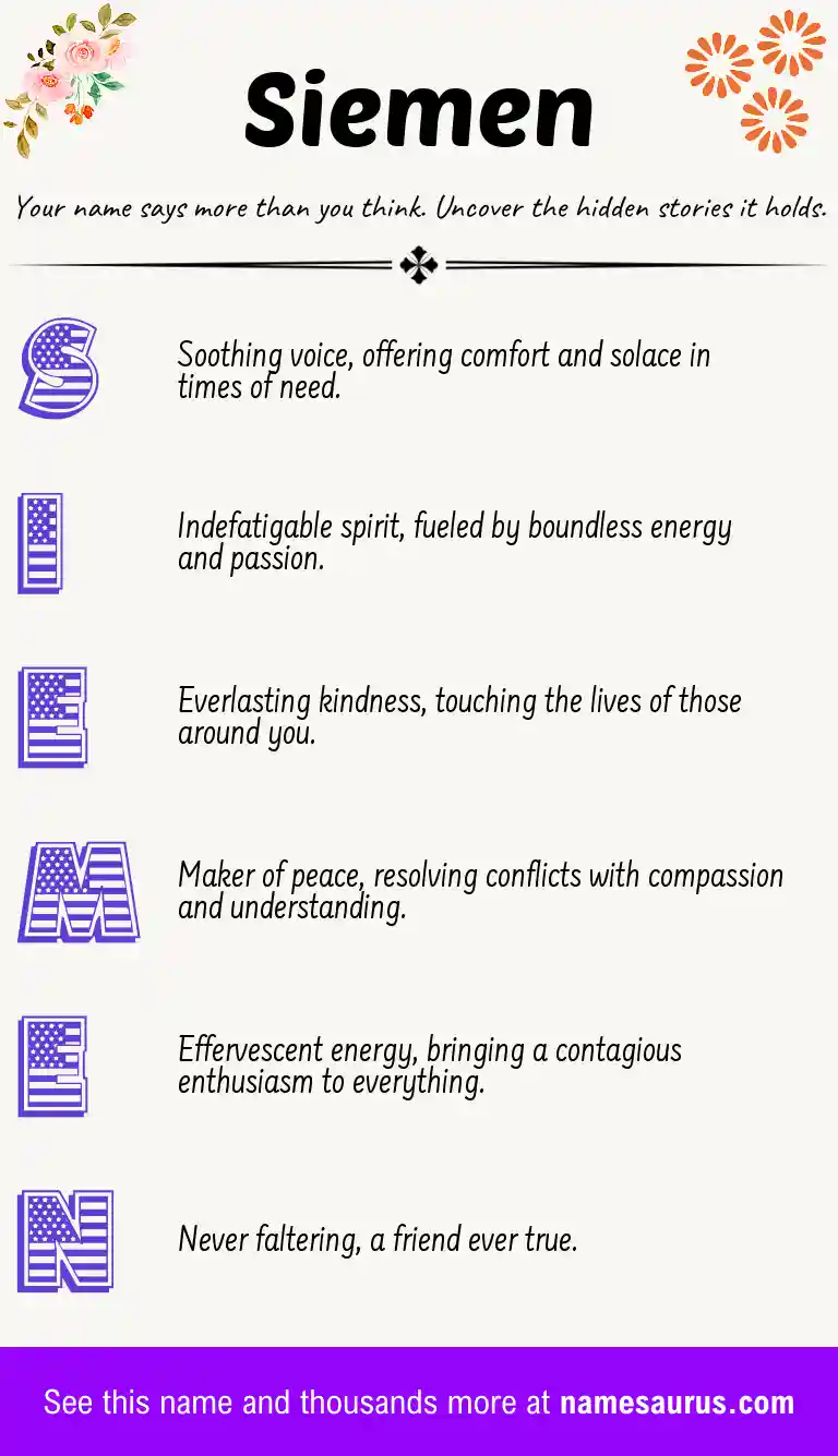 Acrostic poem about Siemen.