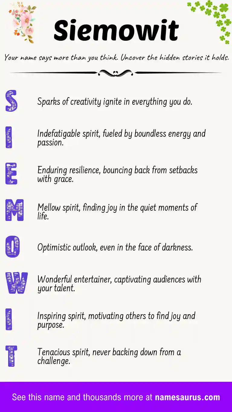 Acrostic poem about Siemowit.