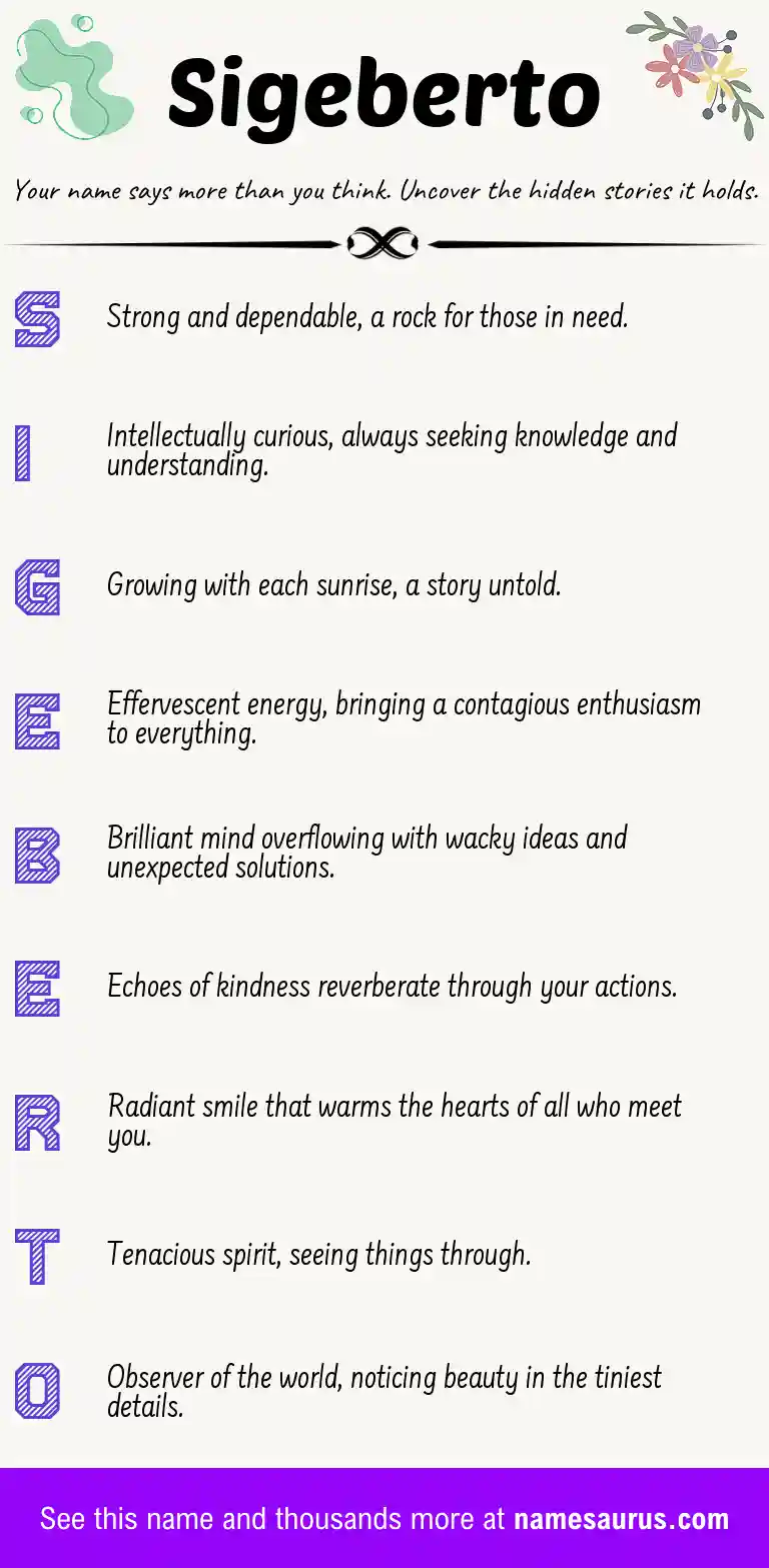 Acrostic poem about Sigeberto.