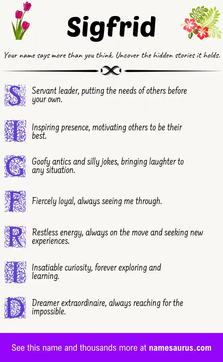 Acrostic poem about Sigfrid.