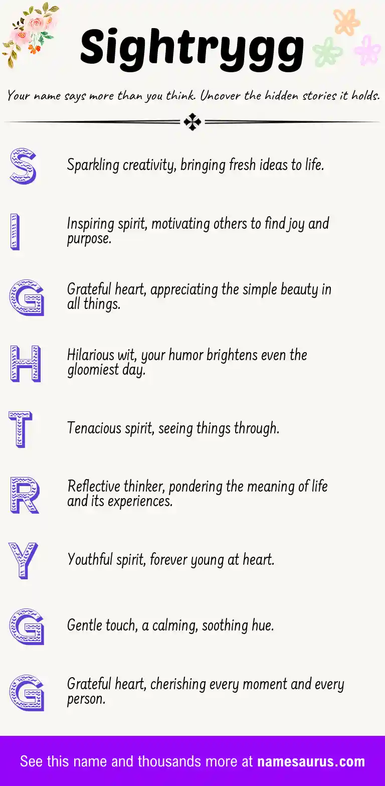 Acrostic poem about Sightrygg.