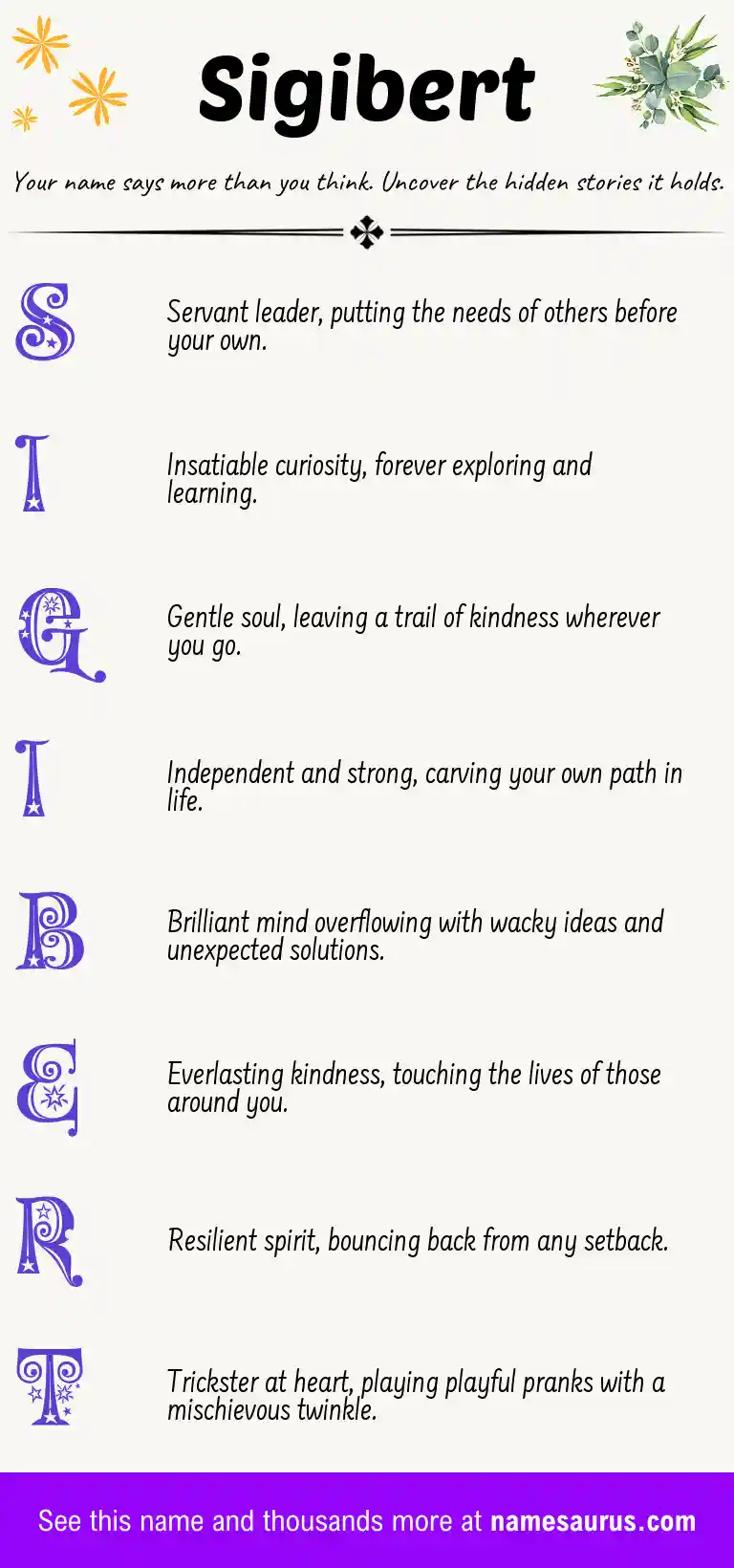 Acrostic poem about Sigibert.