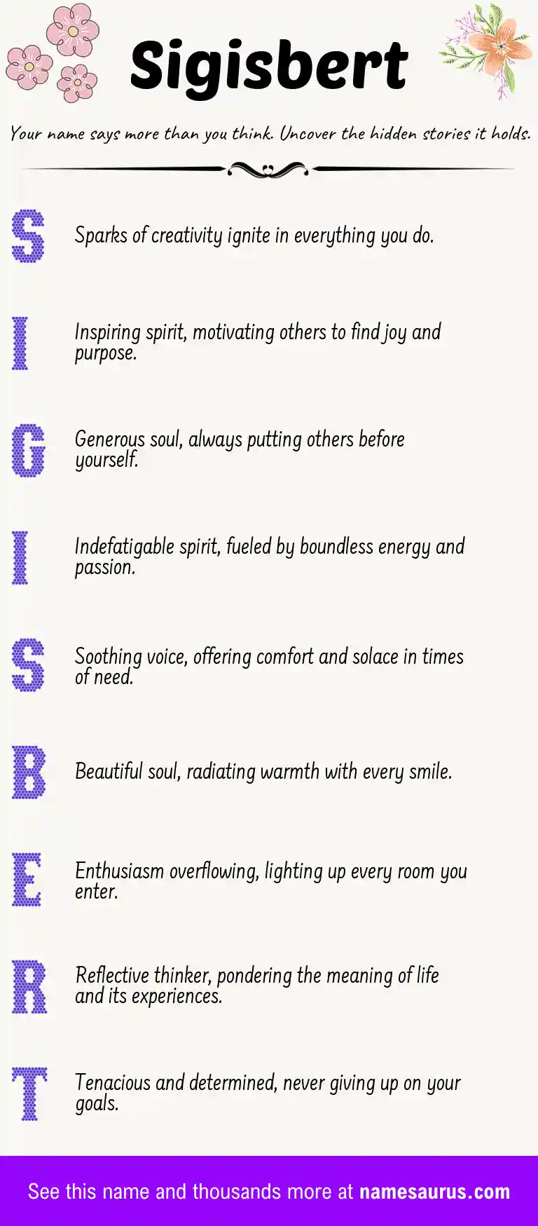 Acrostic poem about Sigisbert.
