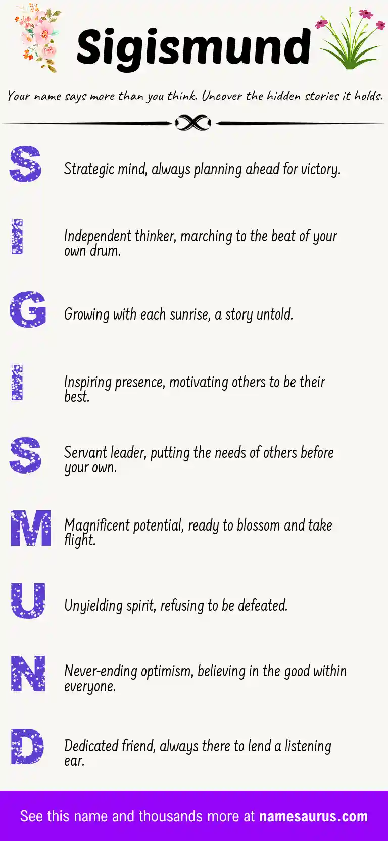 Acrostic poem about Sigismund.