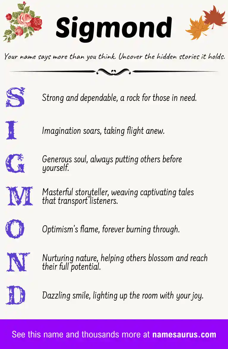 Acrostic poem about Sigmond.
