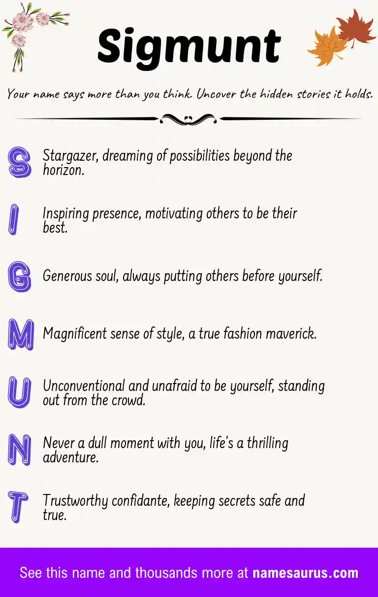 Acrostic poem about Sigmunt.