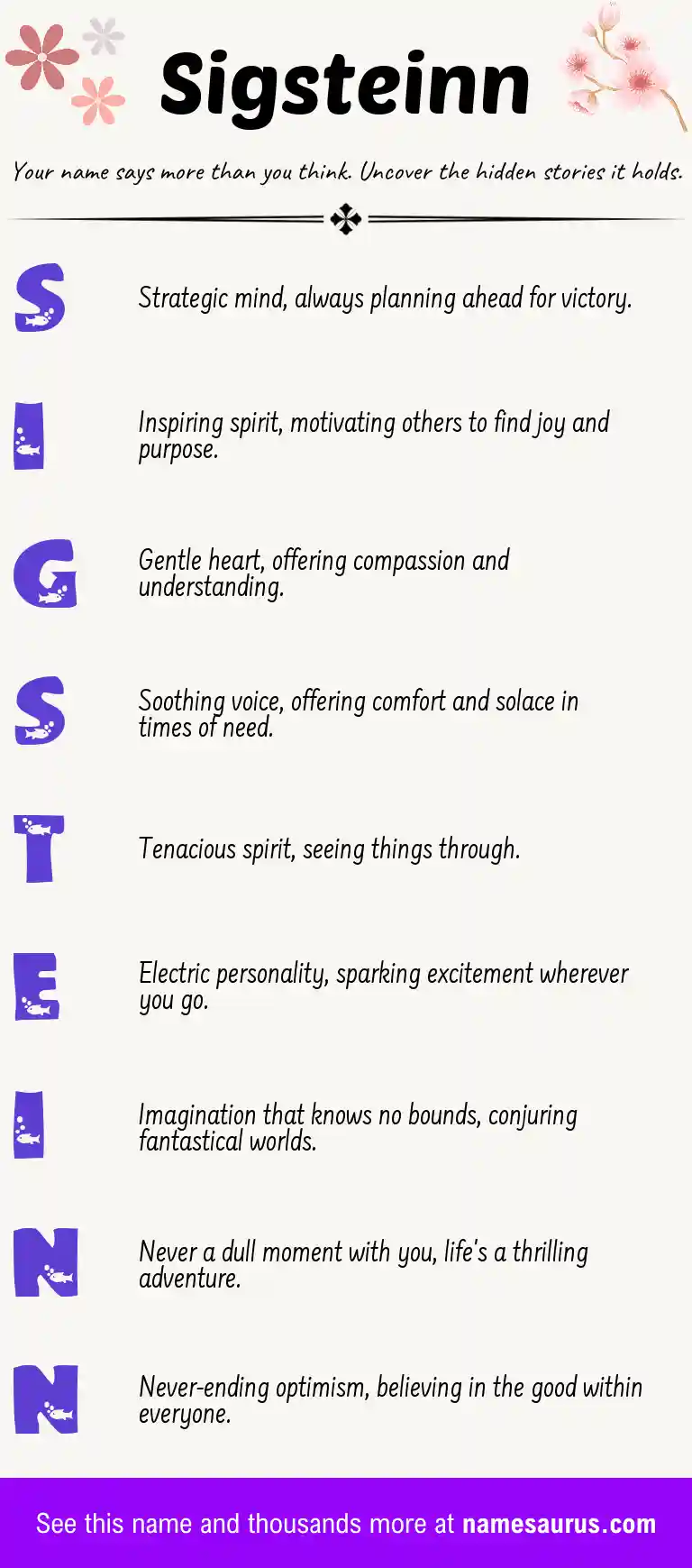 Acrostic poem about Sigsteinn.