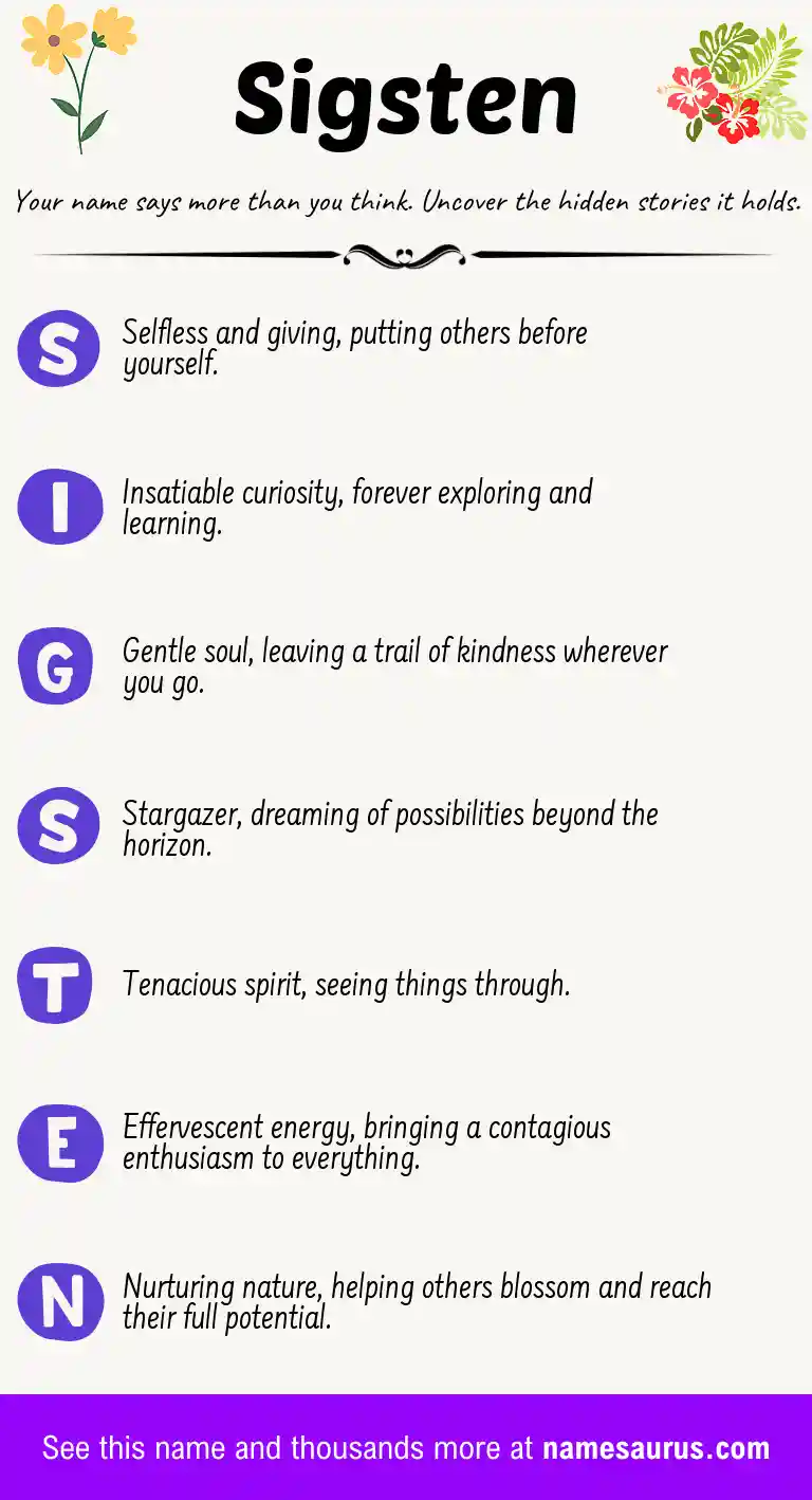 Acrostic poem about Sigsten.