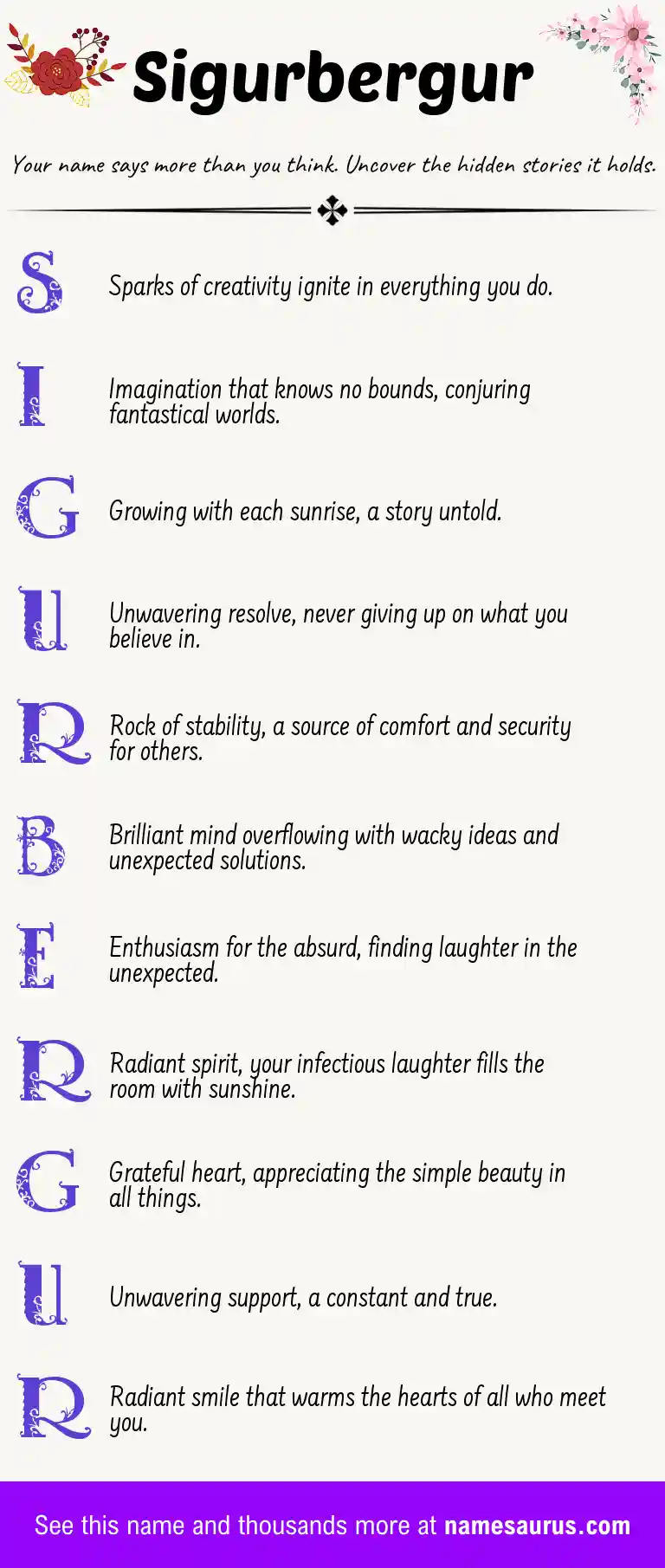 Acrostic poem about Sigurbergur.