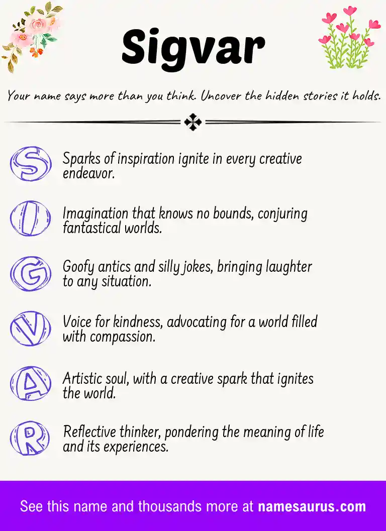 Acrostic poem about Sigvar.