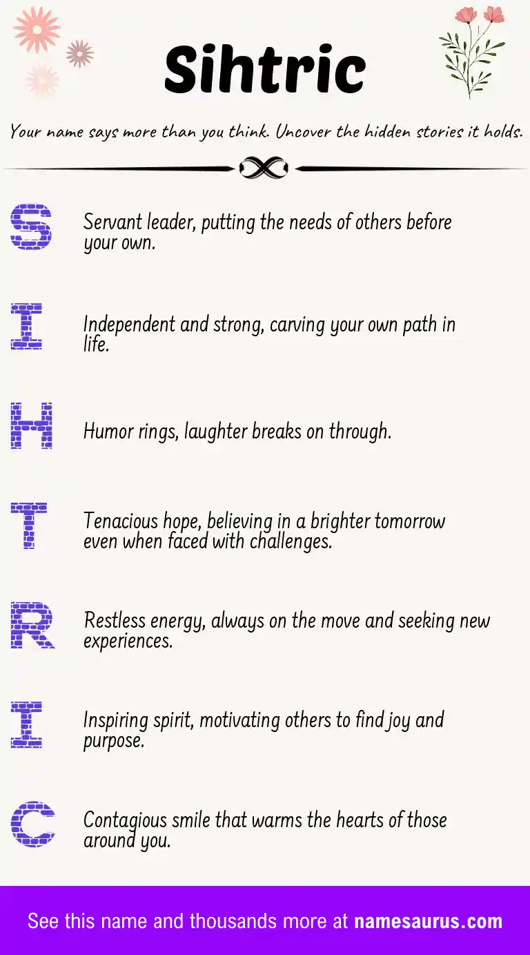 Acrostic poem about Sihtric.