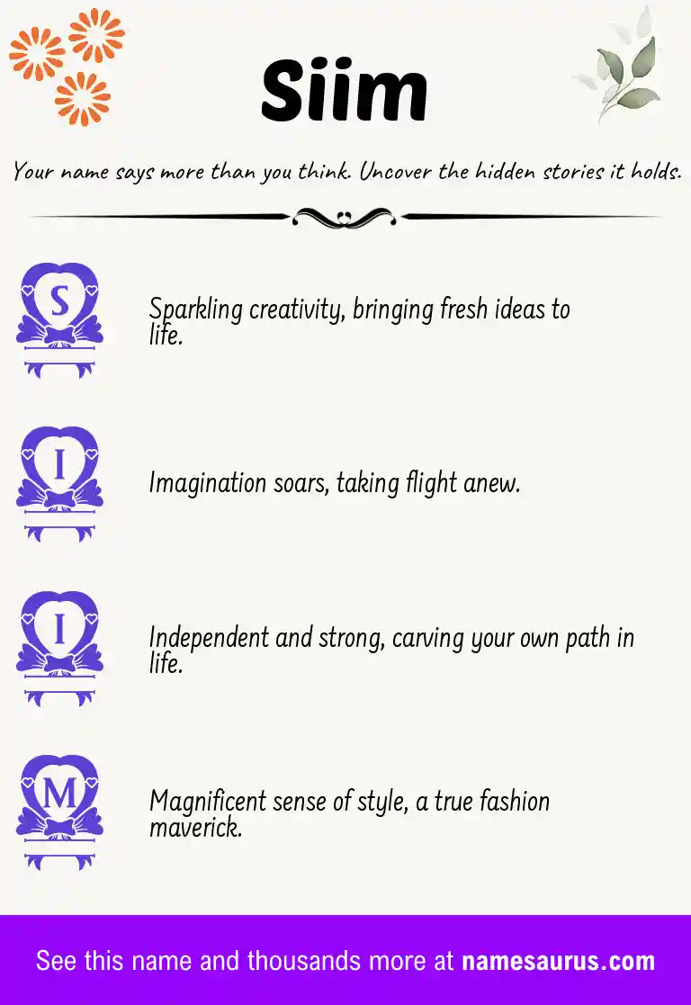 Acrostic poem about Siim.