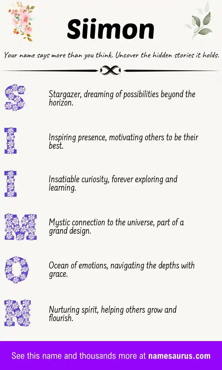 Acrostic poem about Siimon.