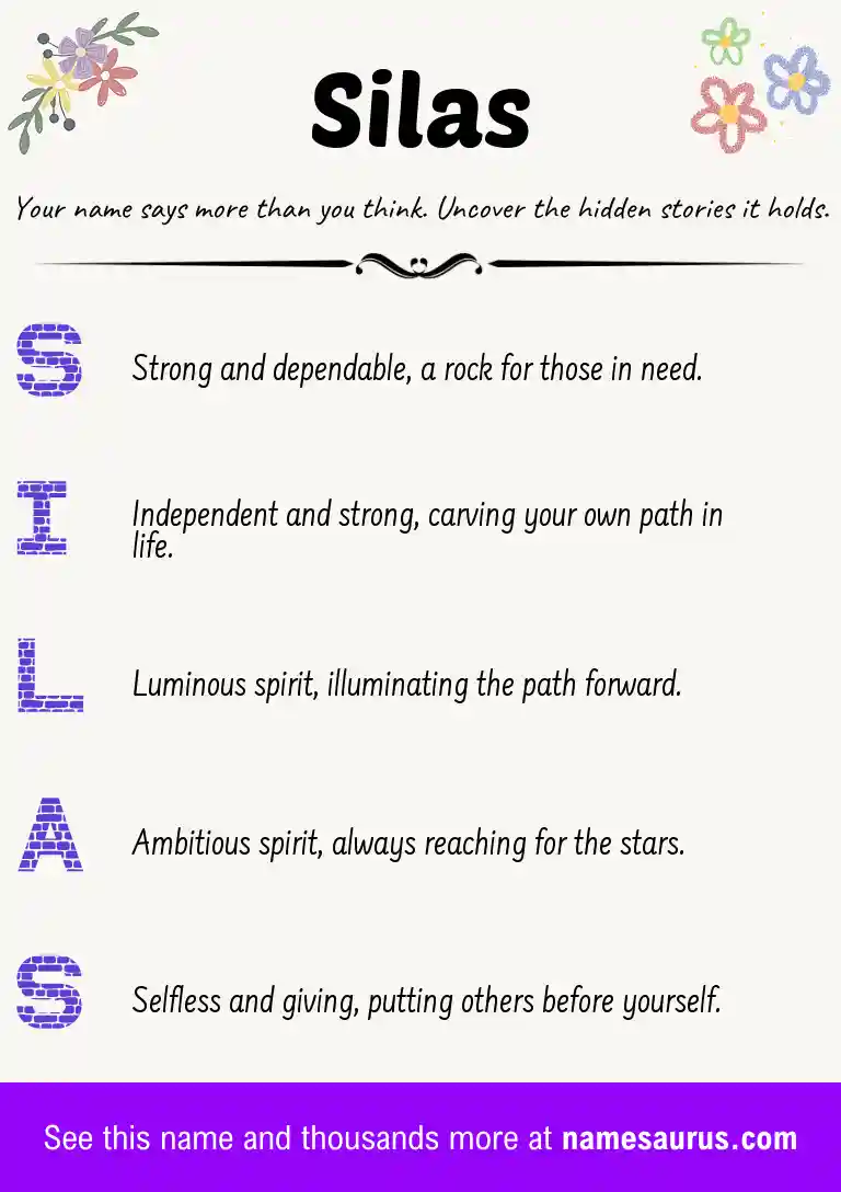 Acrostic poem about Silas.