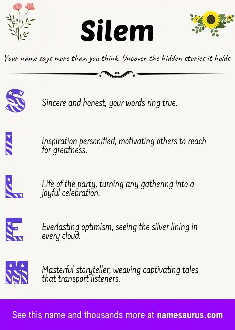 Acrostic poem about Silem.