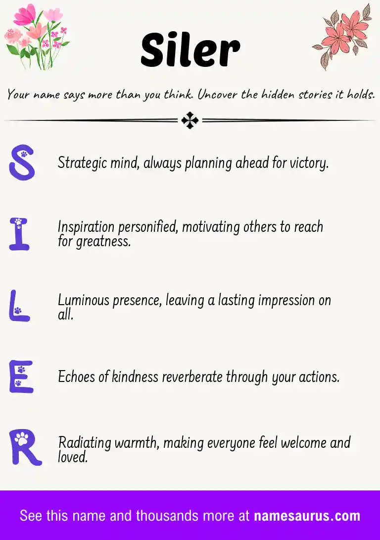 Acrostic poem about Siler.
