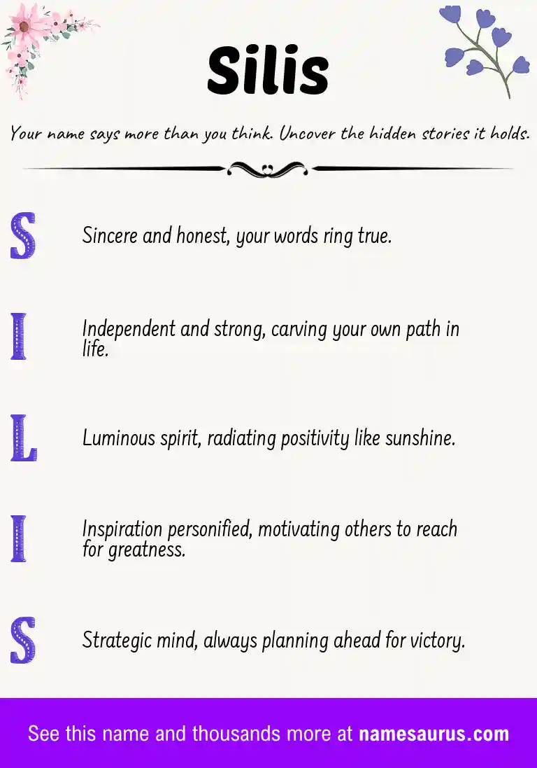 Acrostic poem about Silis.