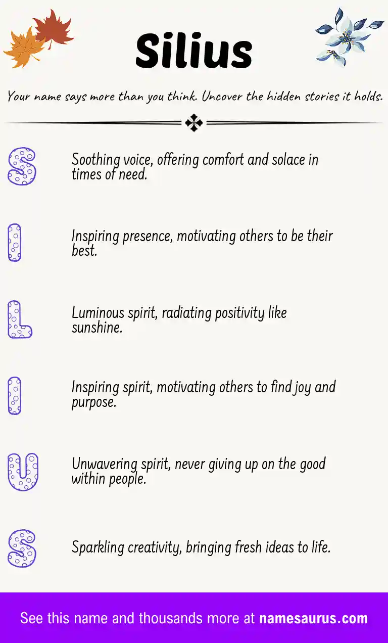 Acrostic poem about Silius.