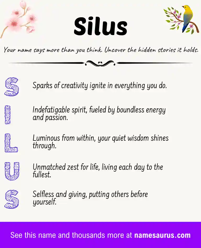 Acrostic poem about Silus.