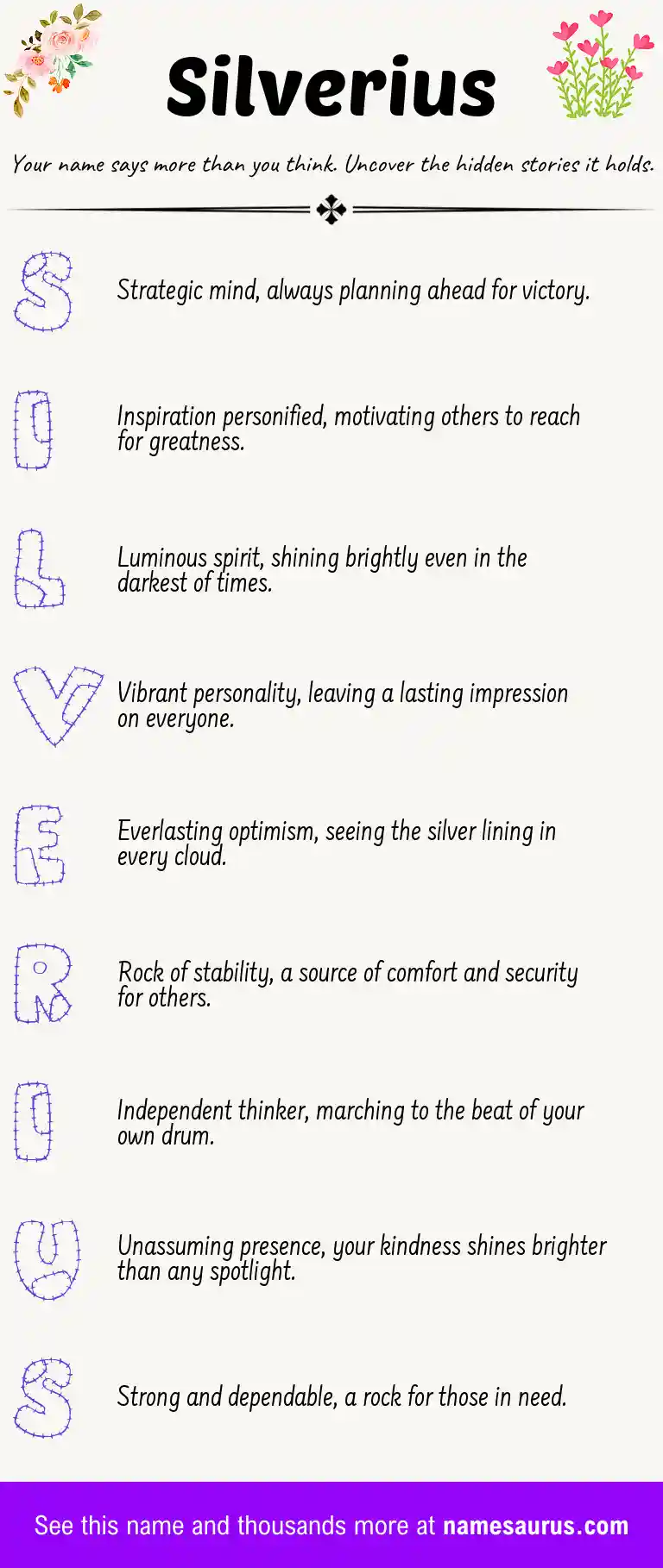 Acrostic poem about Silverius.