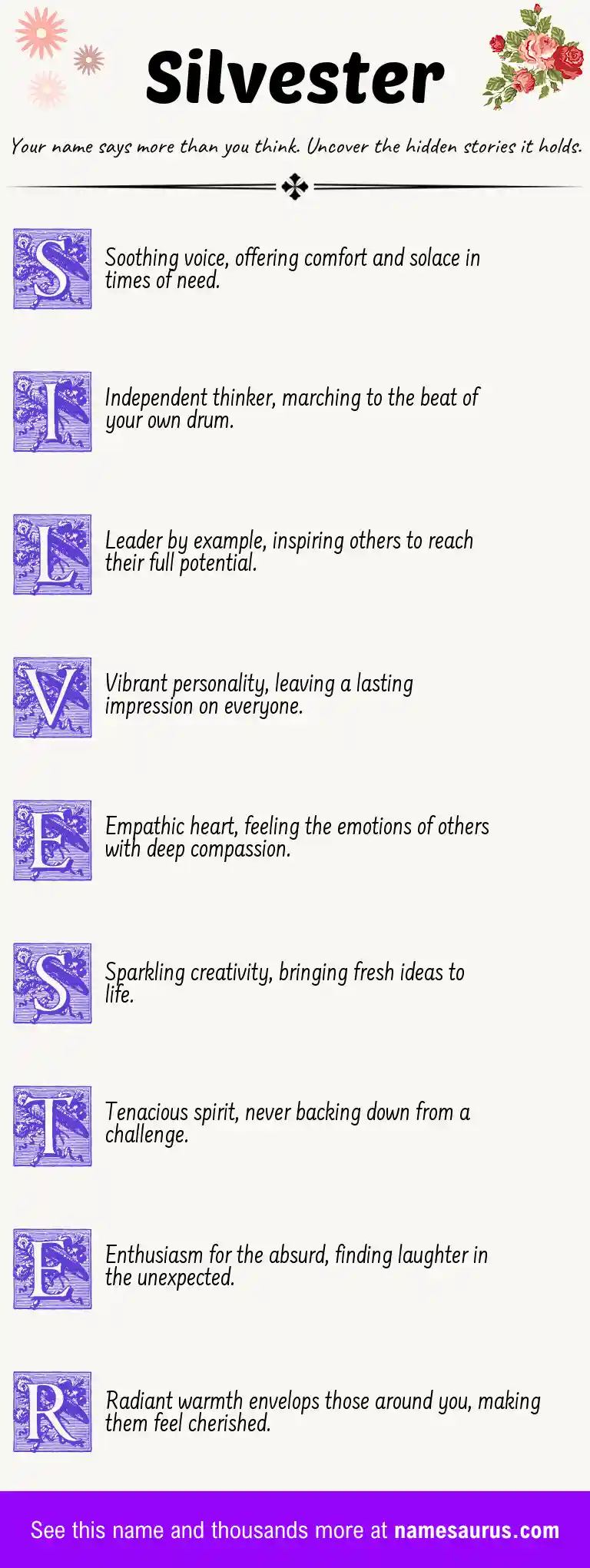 Acrostic poem about Silvester.