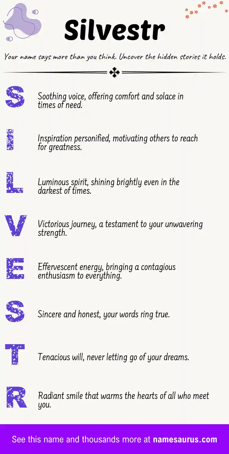Acrostic poem about Silvestr.