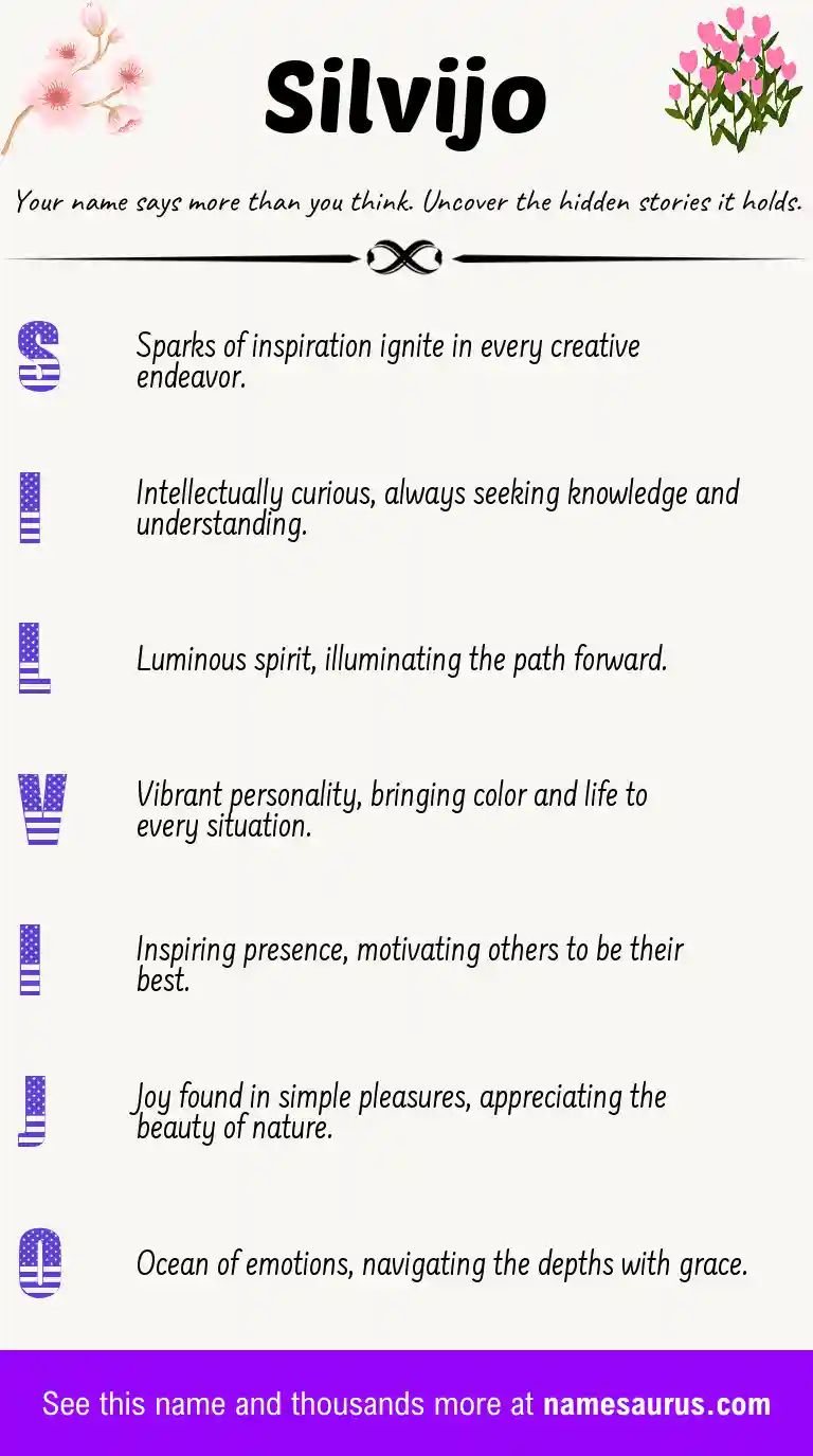 Acrostic poem about Silvijo.