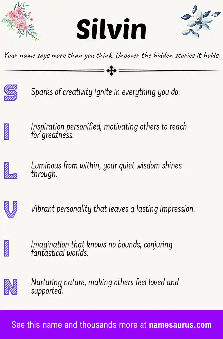 Acrostic poem about Silvin.