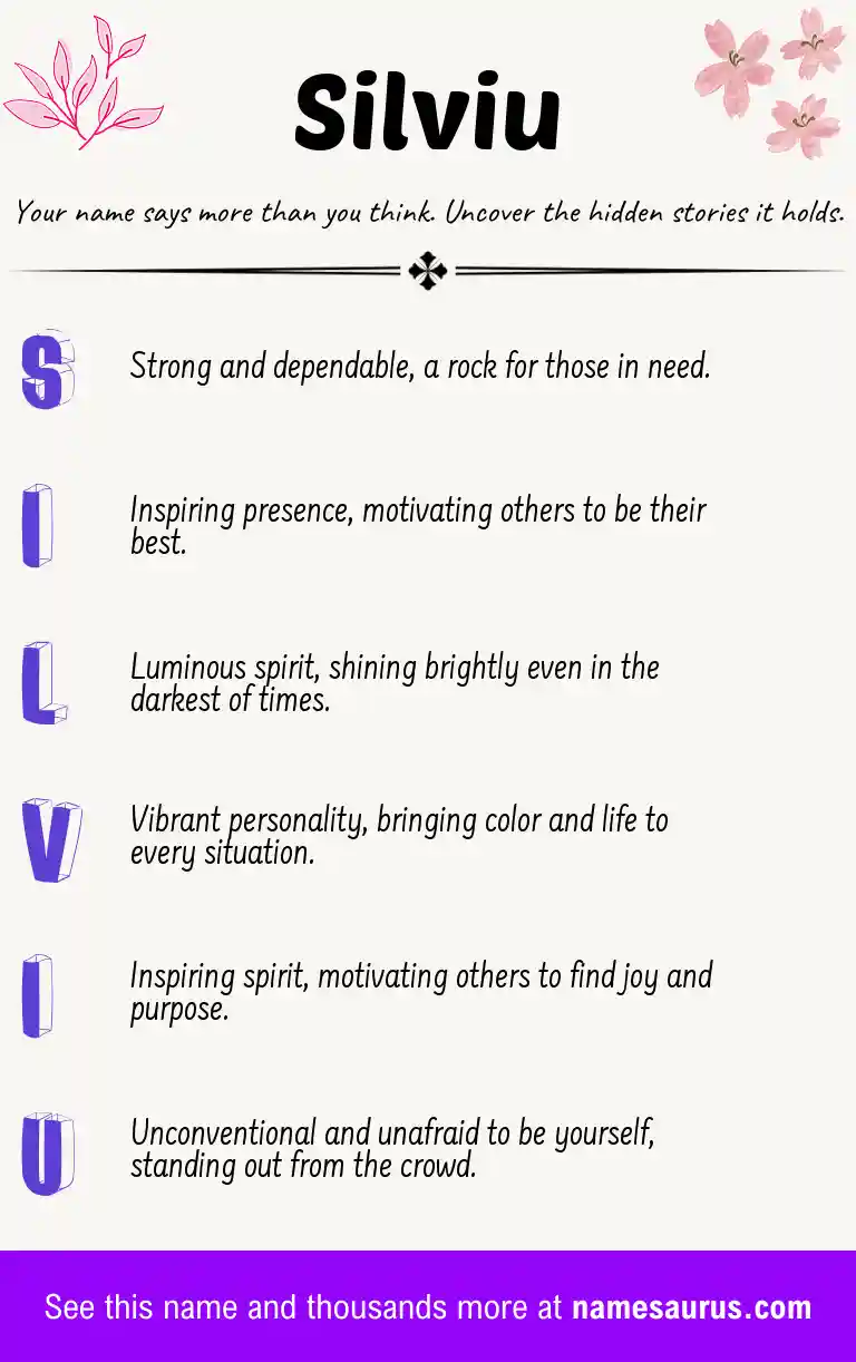 Acrostic poem about Silviu.