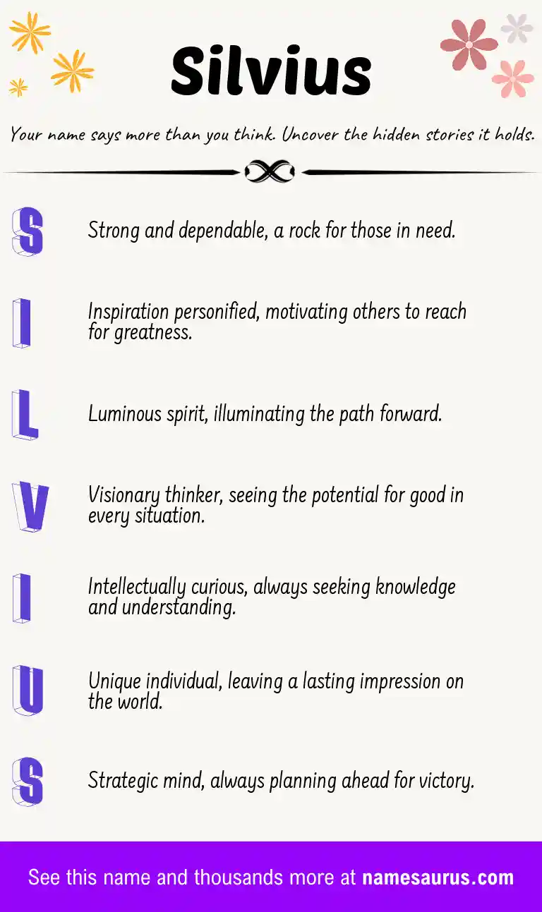 Acrostic poem about Silvius.
