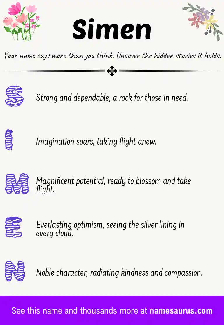 Acrostic poem about Simen.