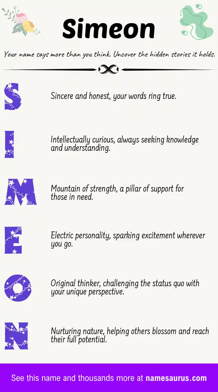 Acrostic poem about Simeon.