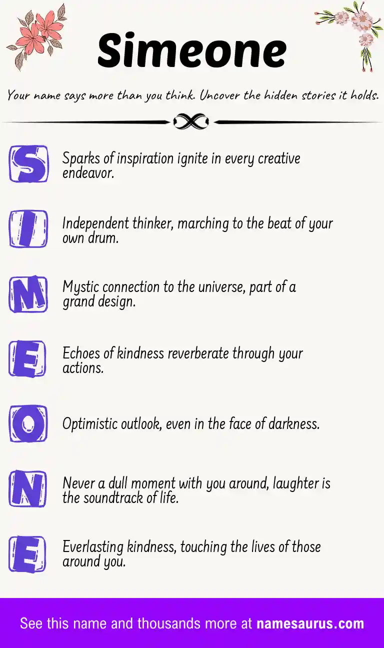 Acrostic poem about Simeone.