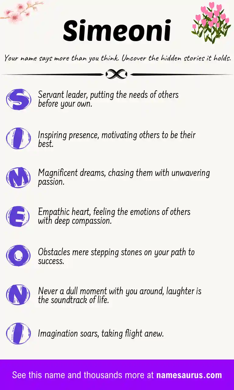 Acrostic poem about Simeoni.