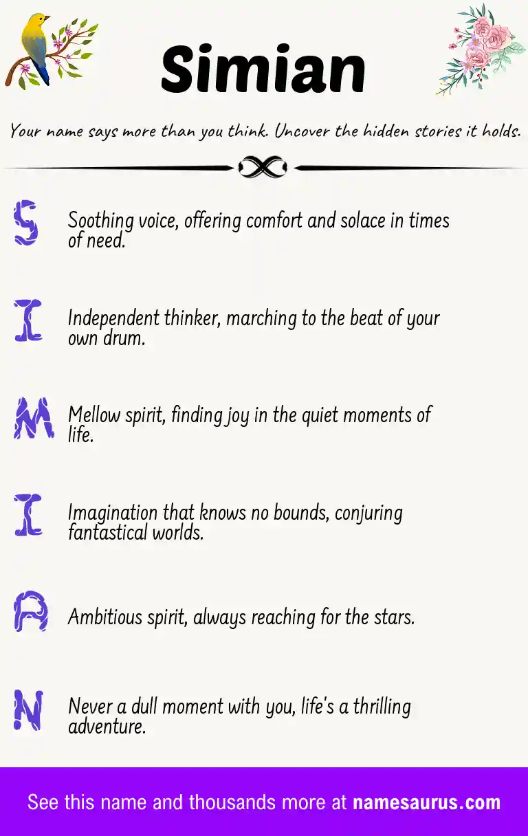 Acrostic poem about Simian.