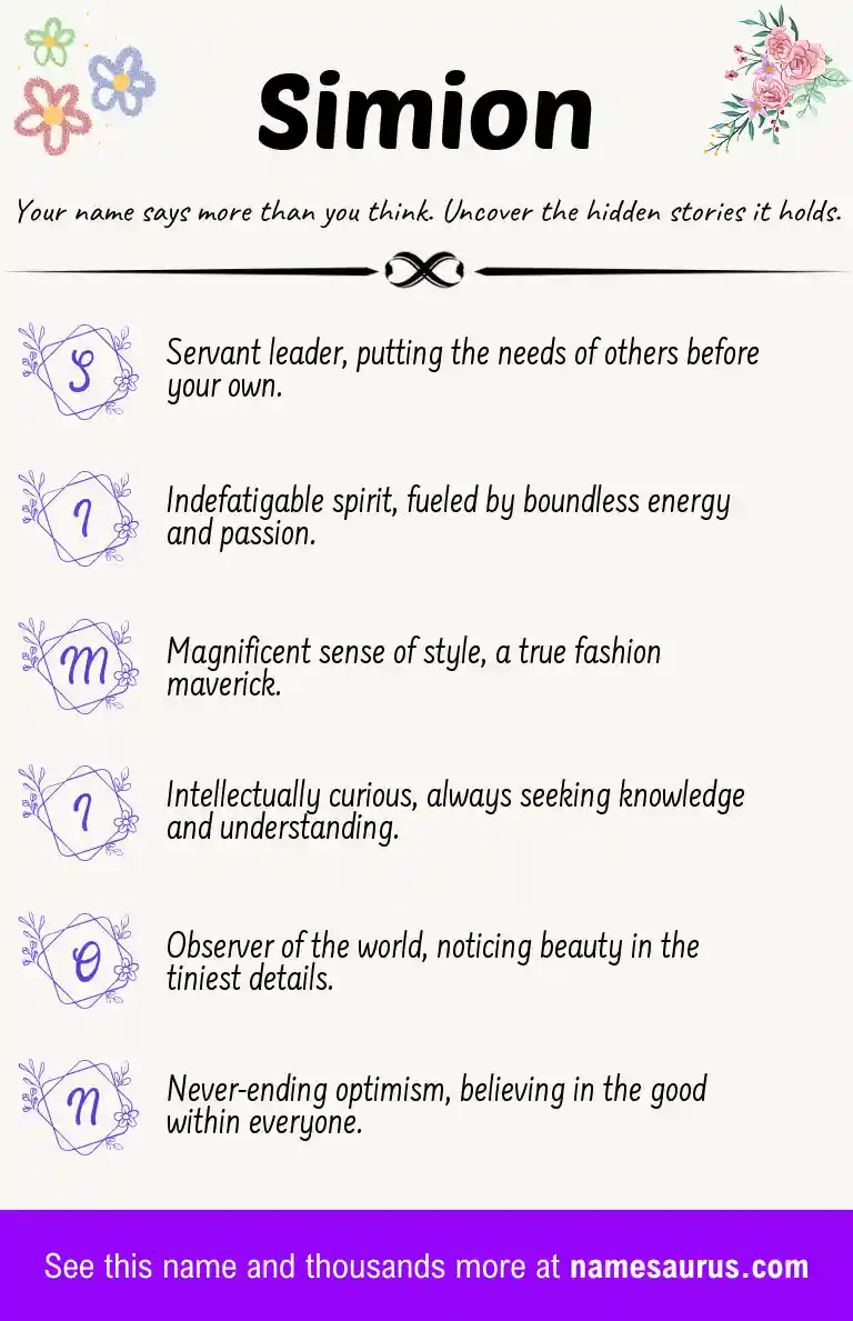 Acrostic poem about Simion.