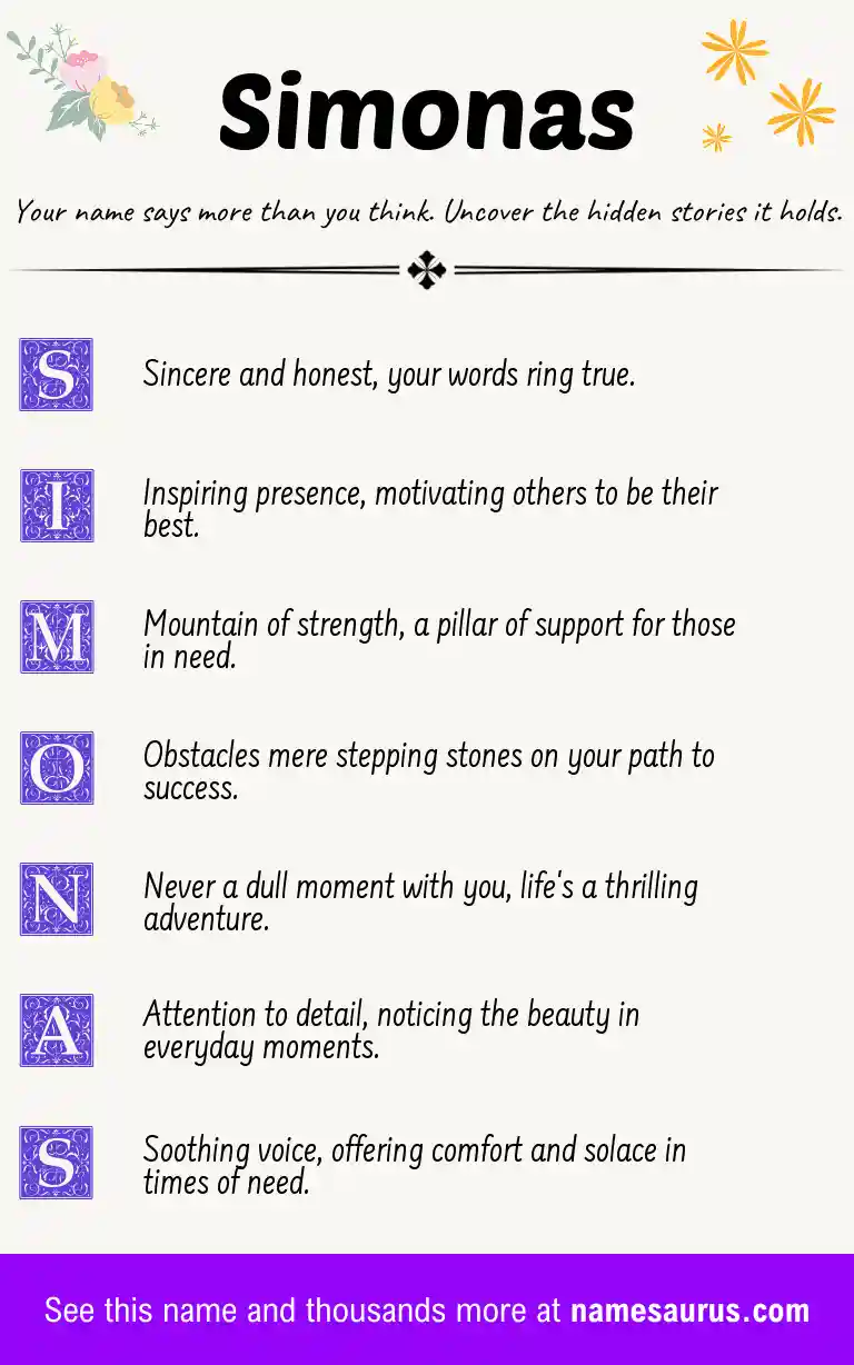 Acrostic poem about Simonas.
