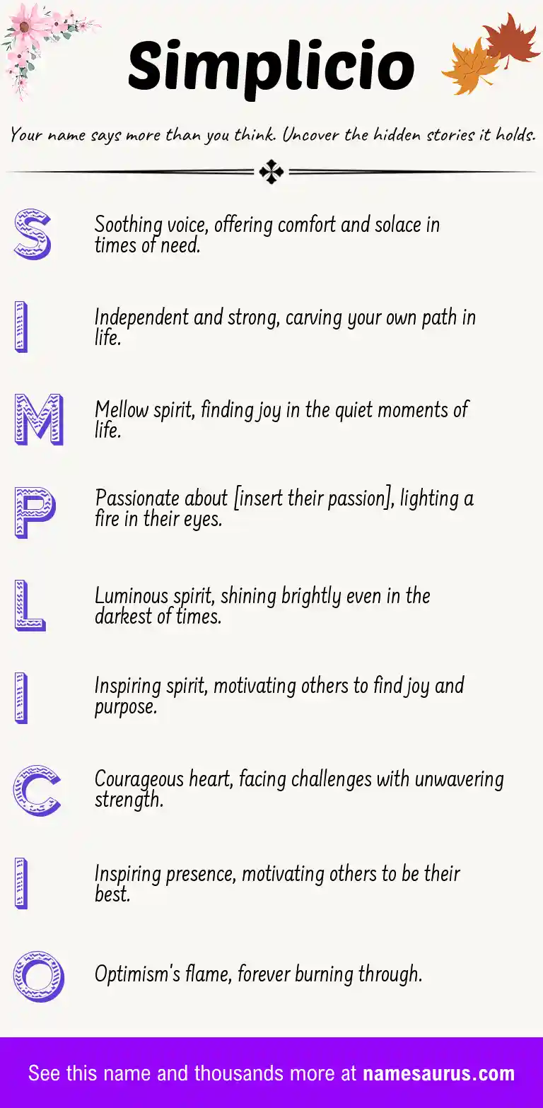 Acrostic poem about Simplicio.