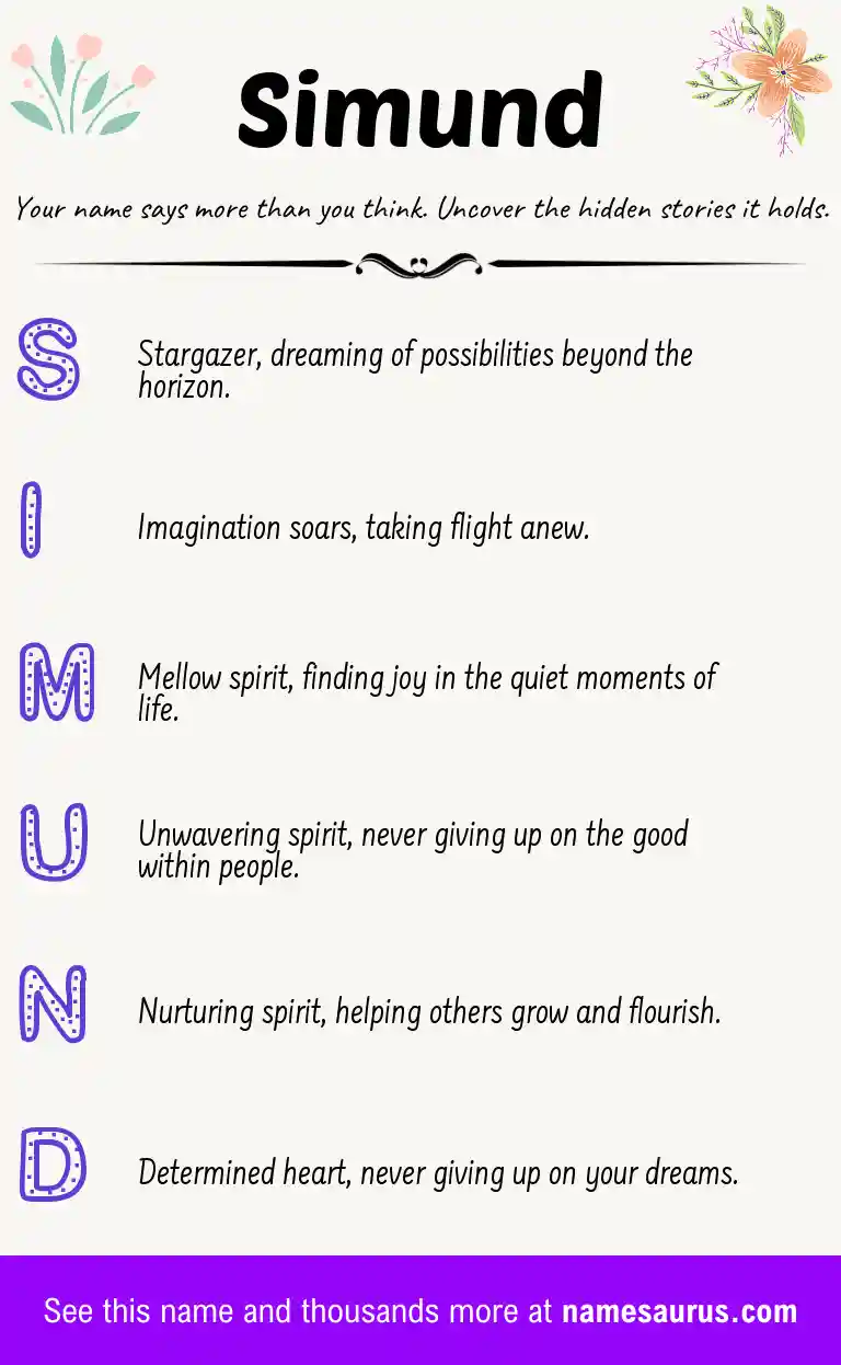 Acrostic poem about Simund.