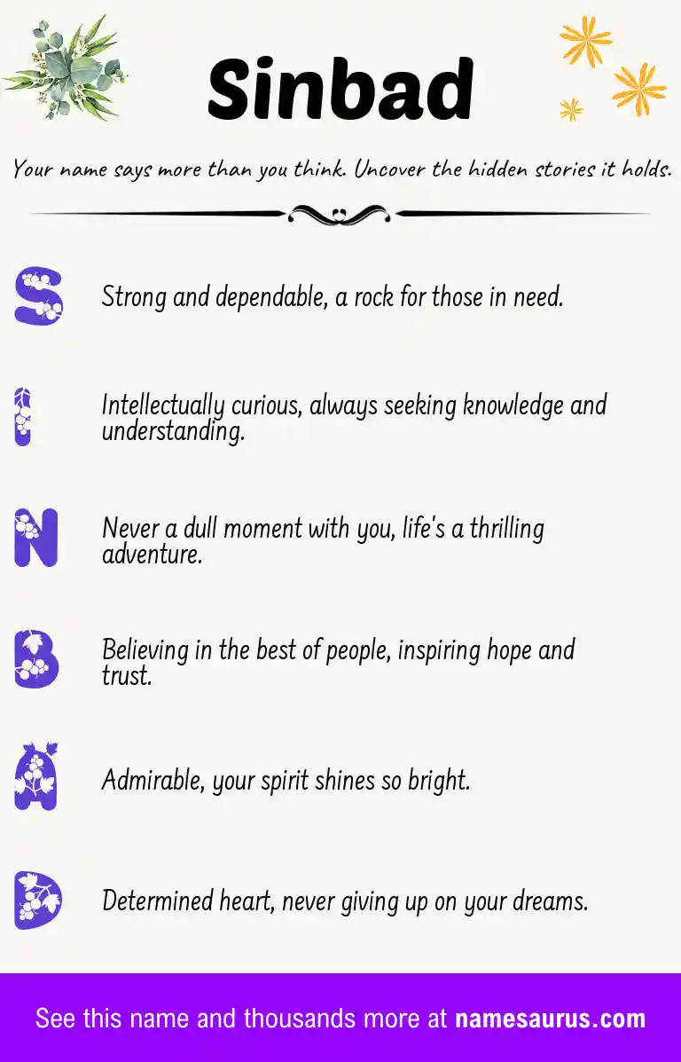 Acrostic poem about Sinbad.