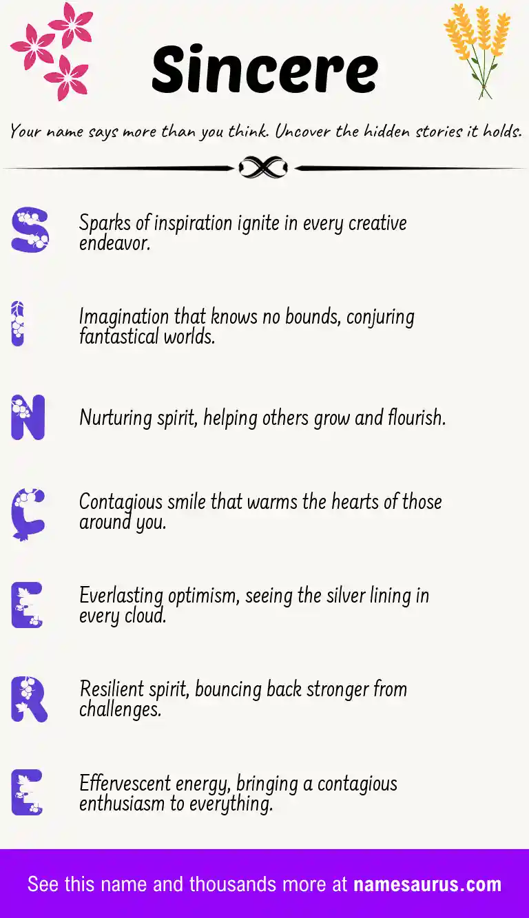 Acrostic poem about Sincere.