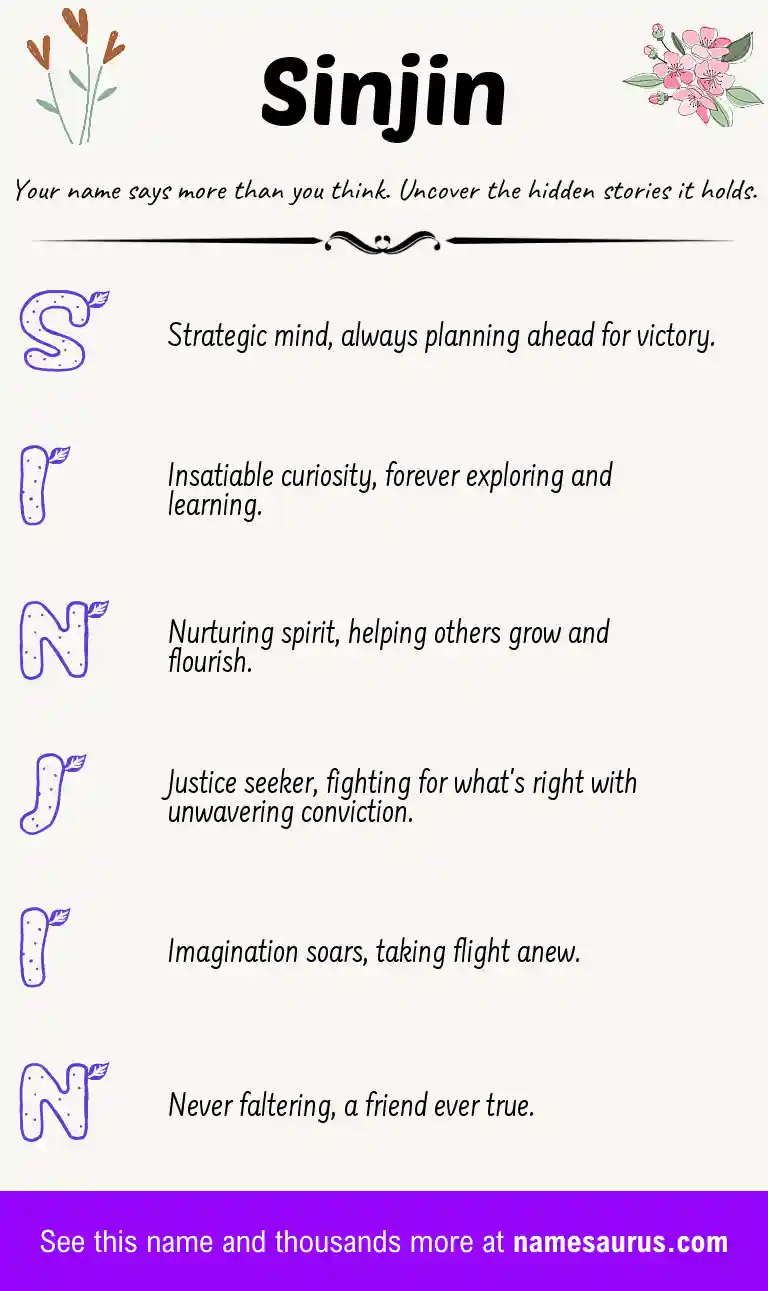 Acrostic poem about Sinjin.