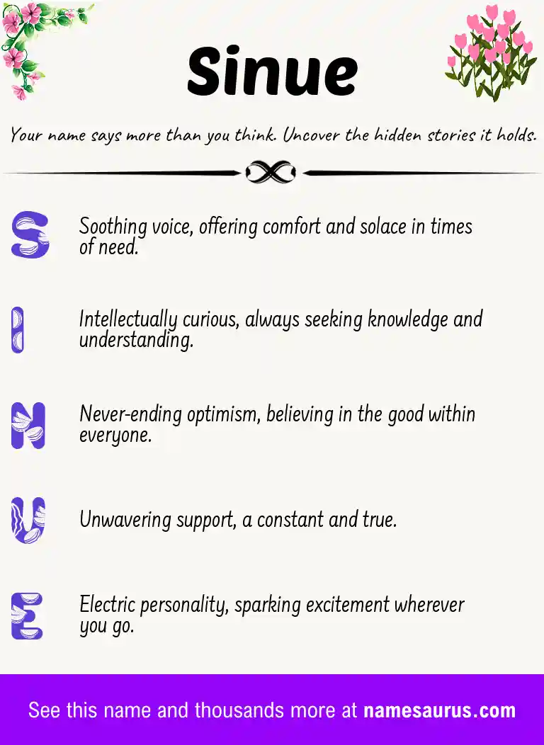 Acrostic poem about Sinue.