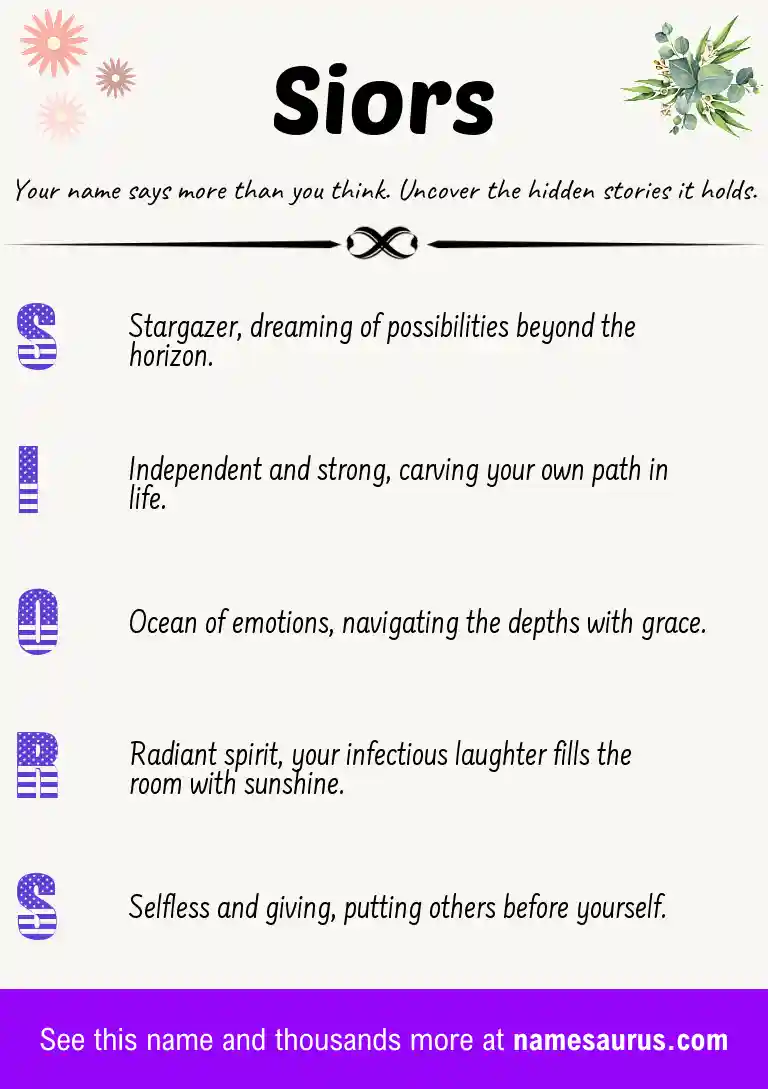 Acrostic poem about Siors.