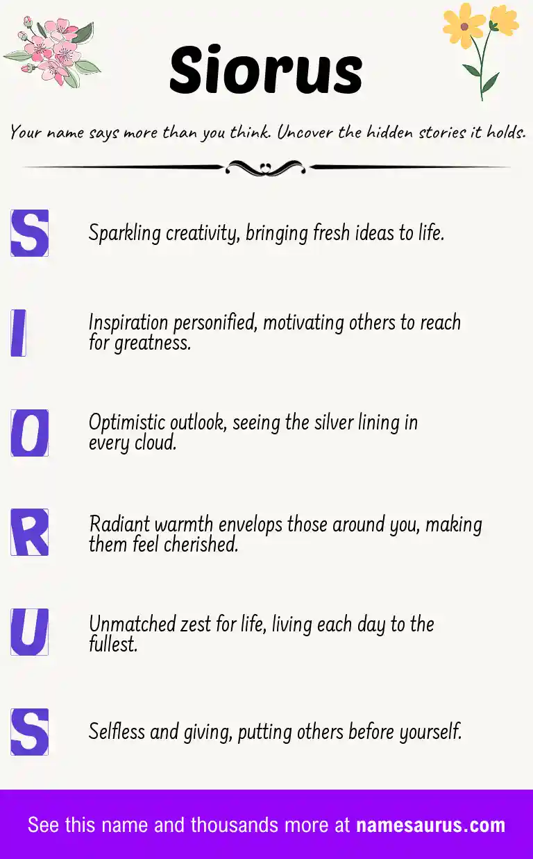 Acrostic poem about Siorus.