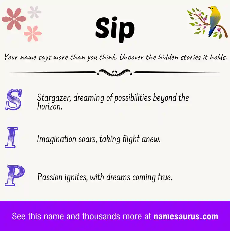 Acrostic poem about Sip.