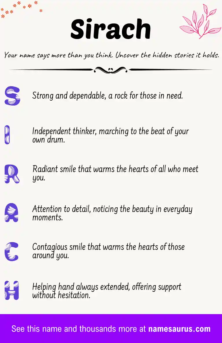 Acrostic poem about Sirach.
