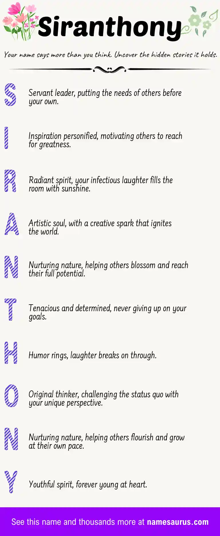 Acrostic poem about Siranthony.