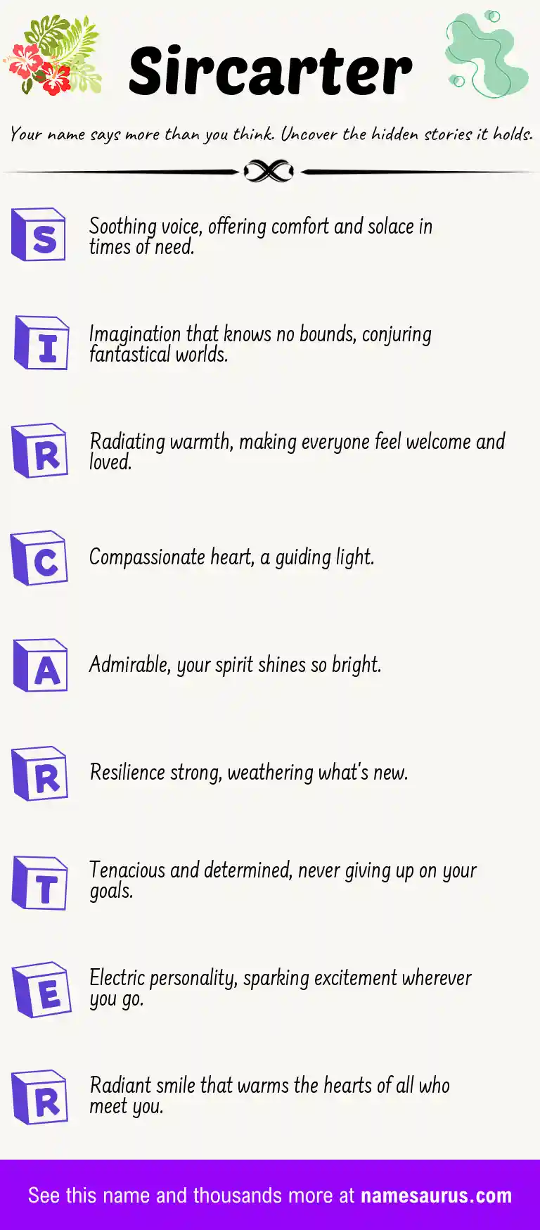 Acrostic poem about Sircarter.