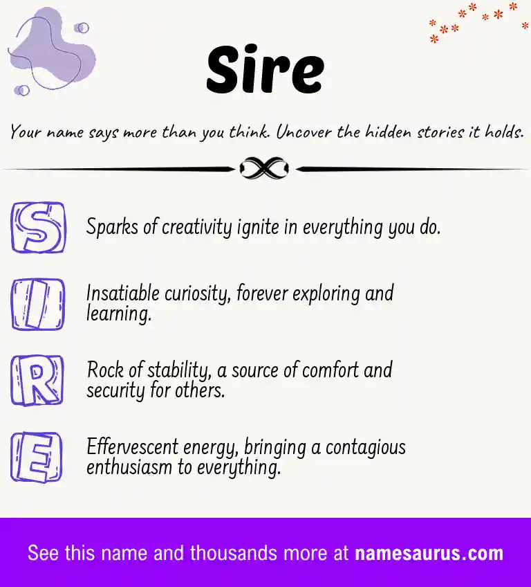 Acrostic poem about Sire.